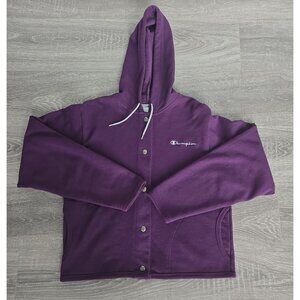Mens Vintage‎ Champion purple hooded full snap sweatshirt sz M